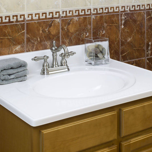 Horizon Blinding White 19w 17d Single Marble Vanity Top Lc1917