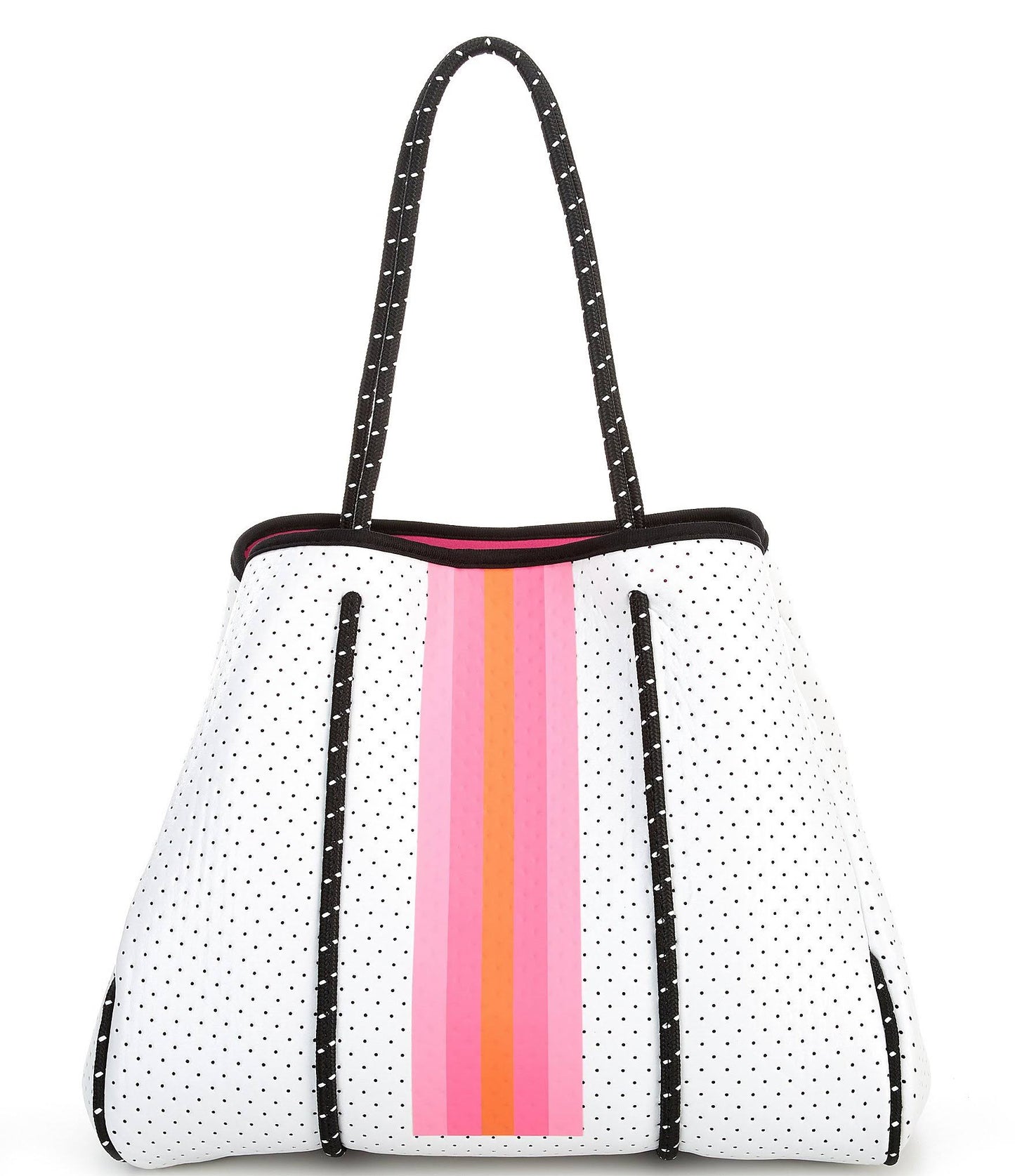 Hyde White And Pink Stripe Neoprene Tote Bag