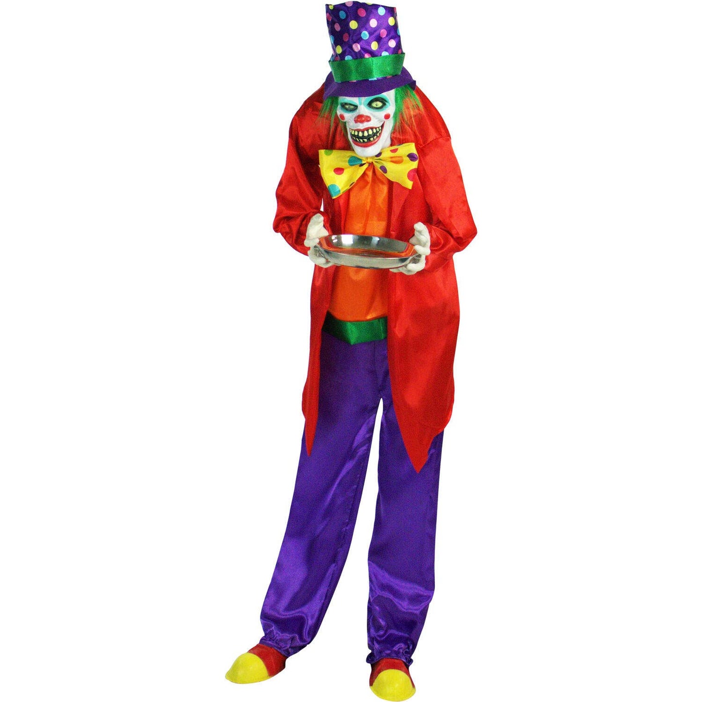 Hill Farm Animatronic Clown Indoor Outdoor Halloween Decoration Flashing Red Eyes