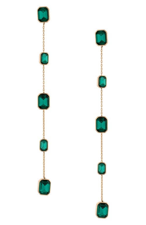 Iconic Crystal Dangle Earrings - Green - Os