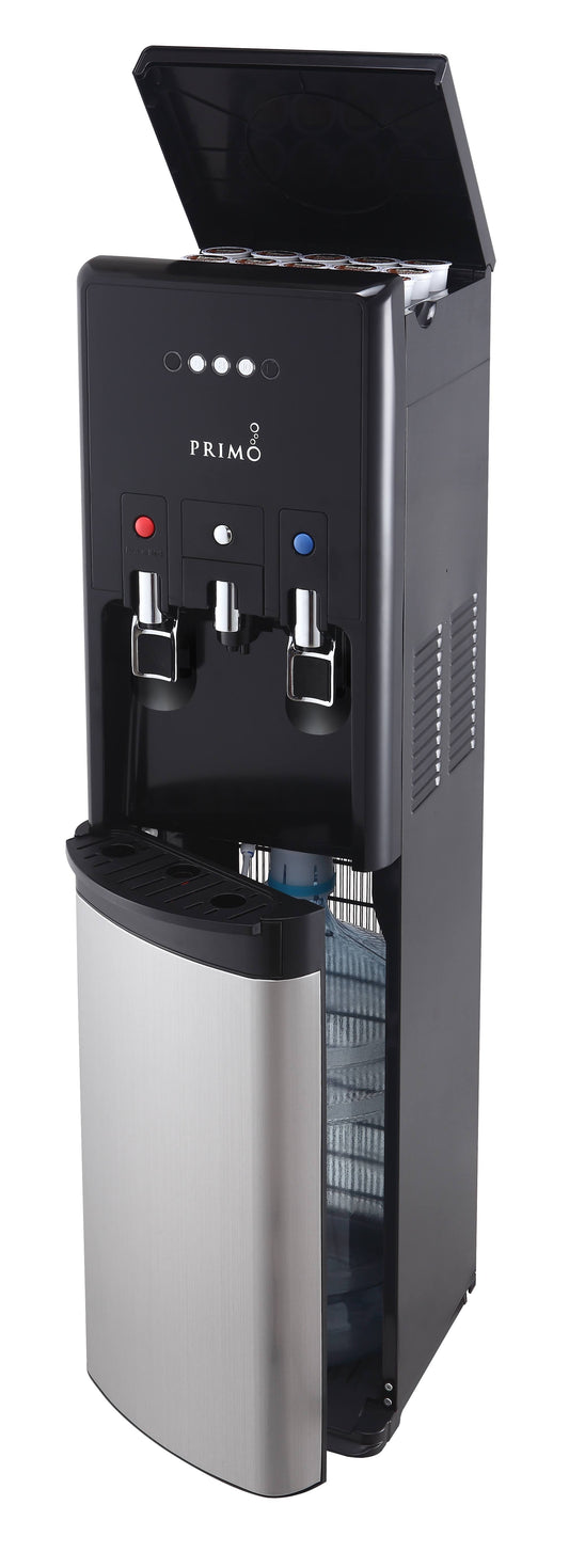 Htrio Coffee K-Cup Water Dispenser Bottom Loading, Hot/Cold, Stainless Steel, Black