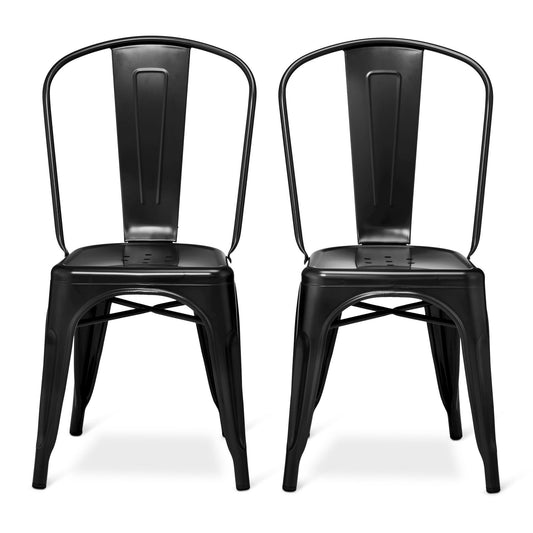 High Back Wood Seat Dining Chair In Matte White - Set Of 2