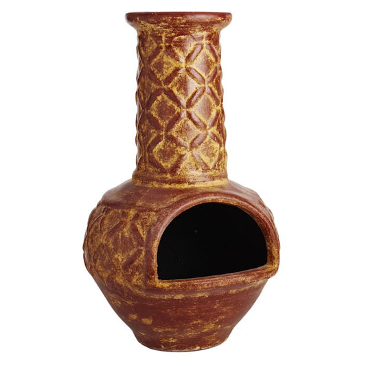Home Clay Handmade Hickory Stack Orange Chimenea