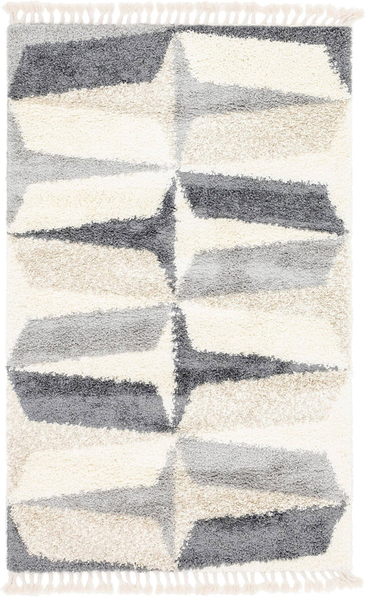 Hygge Shag Balanced Gray 5 Ft. X 8 Ft. Area Rug