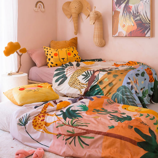 Humans In The Savanna Duvet & Pillowcase - Twin