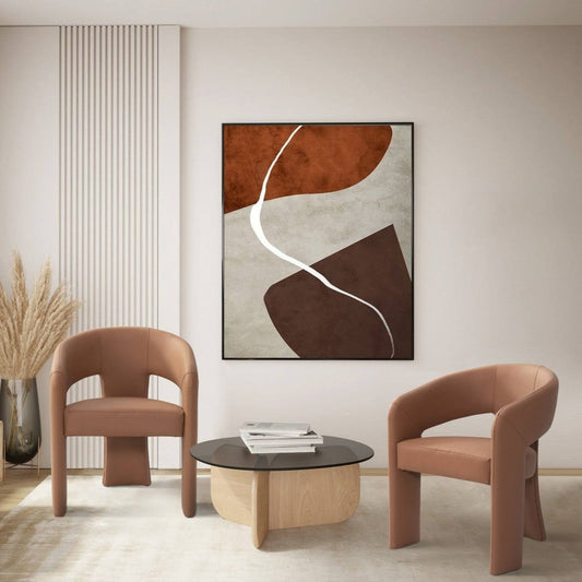 Home Sinatra Dining Chair 1 Piece In Camel | Faux Leather