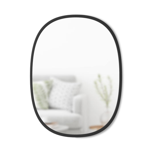 Hub Oval Wall Mirror, 24 X 36-Inch, Black