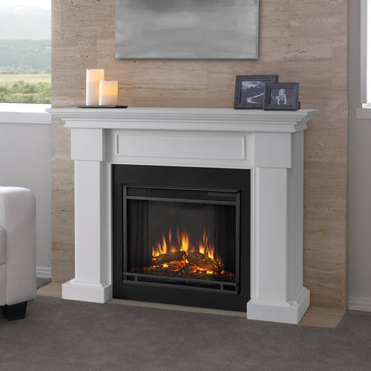 Hillcrest Electric Fireplace - White