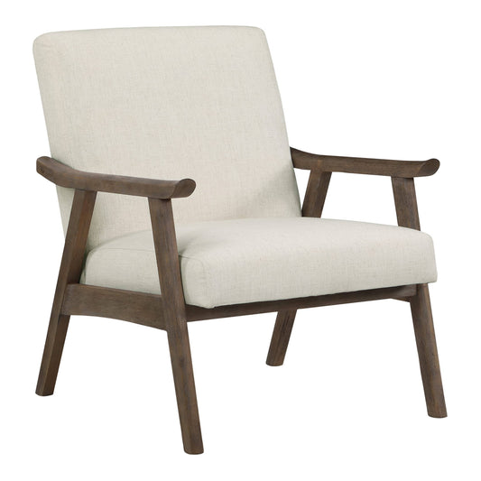Home Furnishings Weldon Armchair, Linen Fabric With Brushed Brown Finished Frame