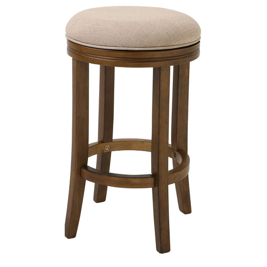 Home Victoria 25 Inch Counter Height Swivel Stool With Cream Fabric And Honeysuckle Finish