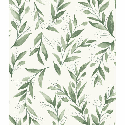 Home Olive Branch Peel And Stick Wallpaper, Olive