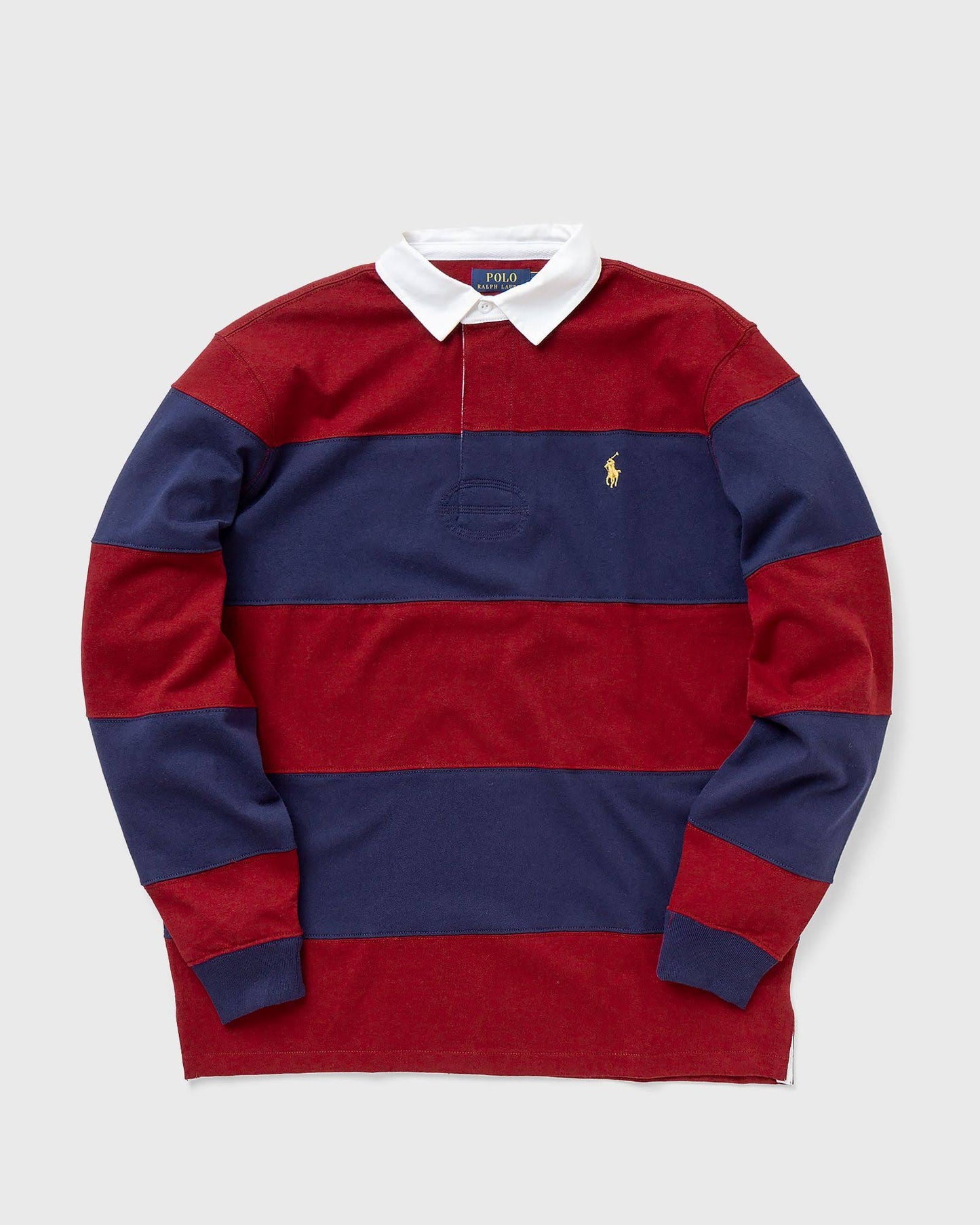 Iconic Stripe Rugby Long-Sleeve Polo Shirt - S