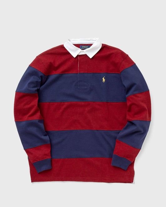 Iconic Stripe Rugby Long-Sleeve Polo Shirt - S