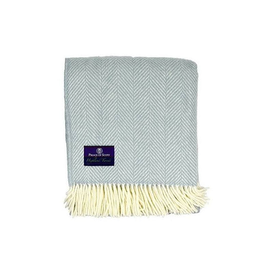 Highland Tartan Tweed Pure New Wool Throw - Tan