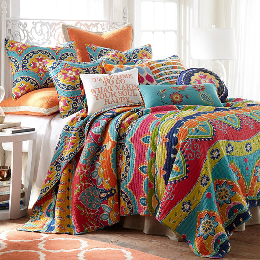 Home Amelie King Quilt Set - Multi