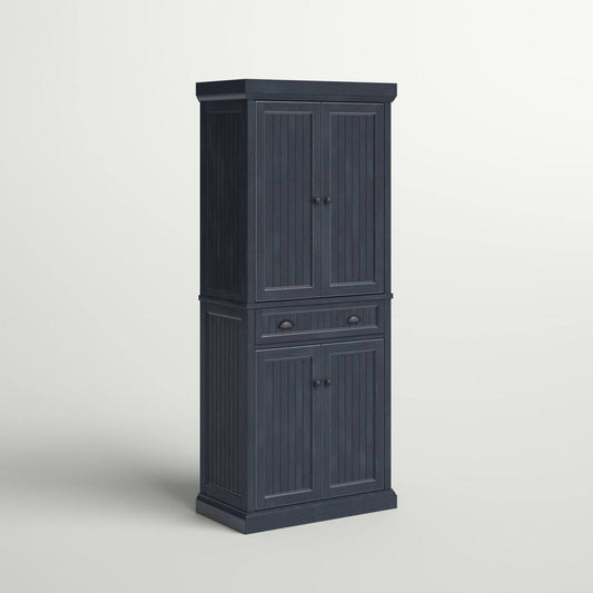 Home Halstead 72" Kitchen Pantry, Distressed Black