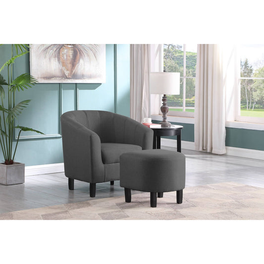 Home Wesley Tub Chair With Ottoman, Dark Grey