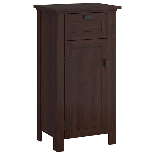 Home Hayward Single Door Floor Cabinet, Dark Woodgrain