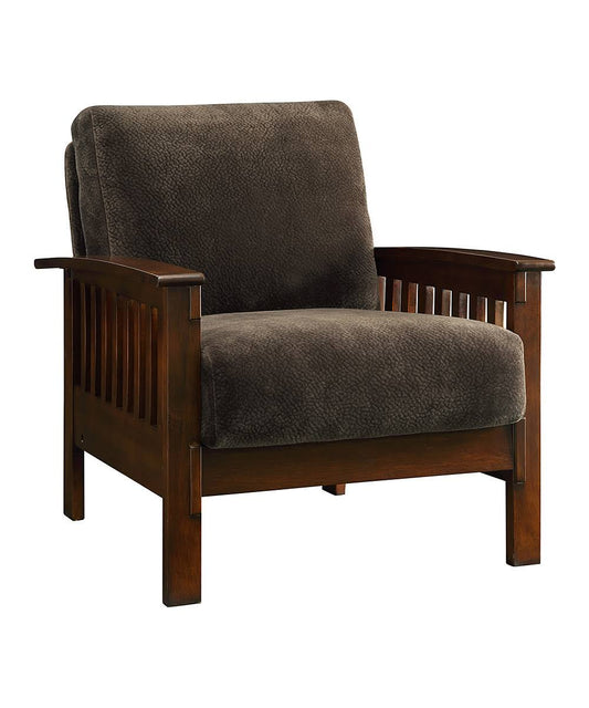 Home Champion Mission-Style Accent Chair, Dark Brown