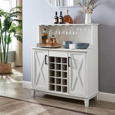 Home Bar Cabinet Color: White