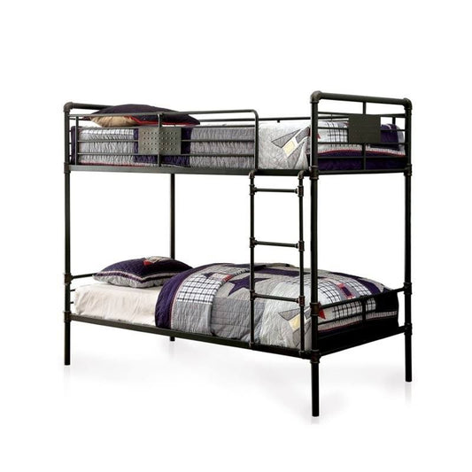 Hill Queen Over Queen Bunk Bed In Antique Black - Bh-1539846