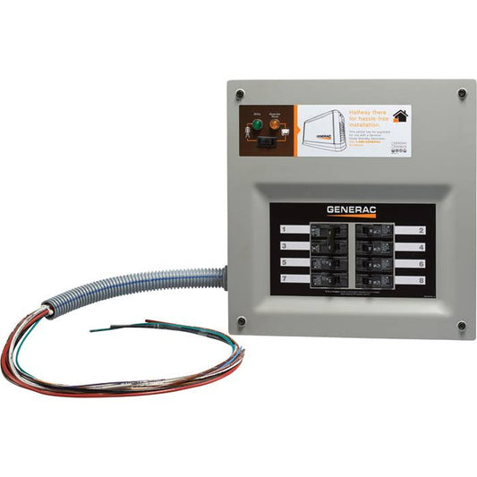 Homelink Prewired Manual Transfer Switch - 30 Amps, 8 Circuits, Model 6852