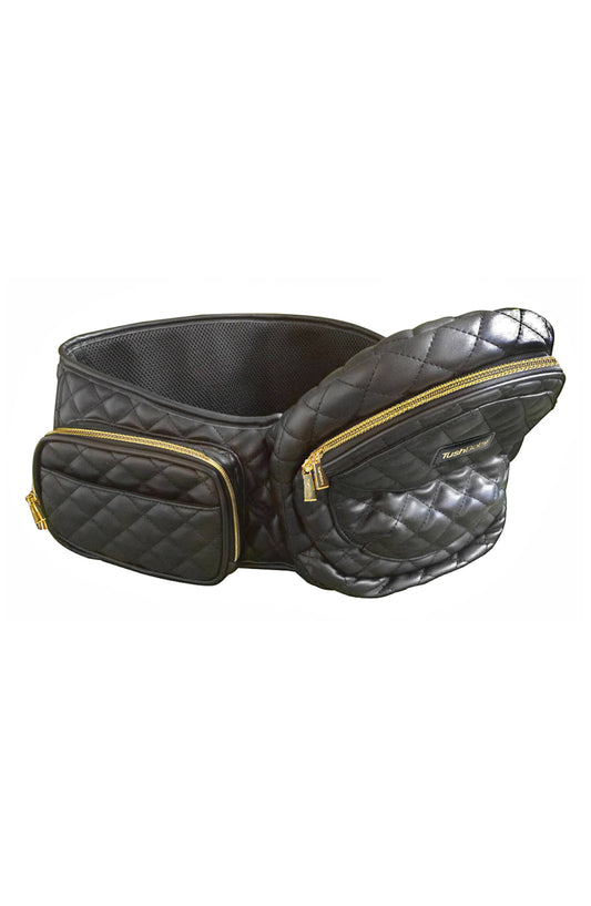 Hip Seat Carrier In Black Vegan Leather
