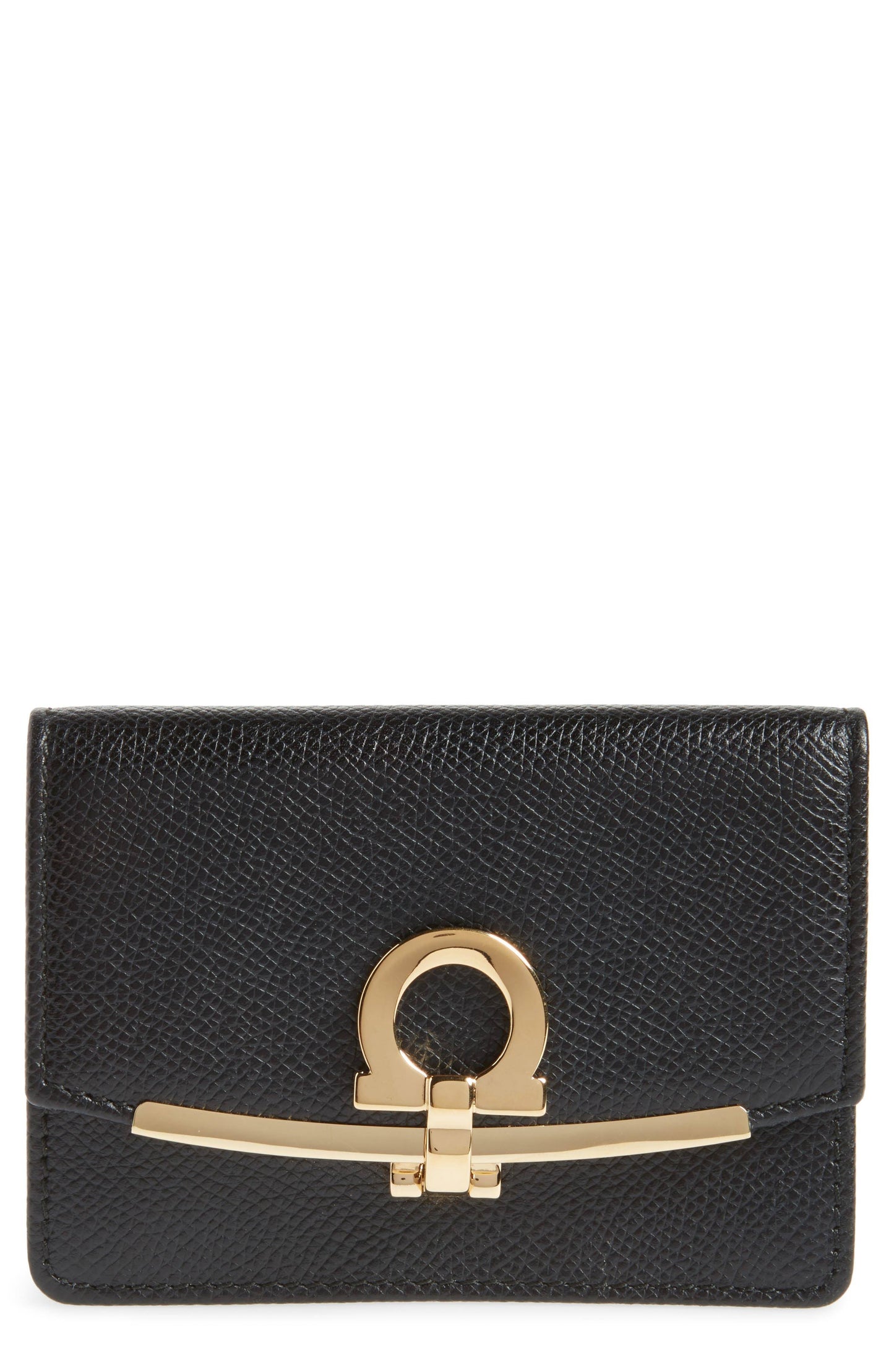 Icona Leather Card Case - Black