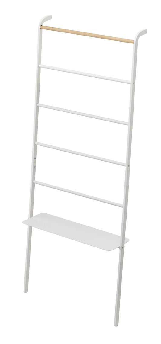 Home Tower Leaning Ladder With Shelf - Black