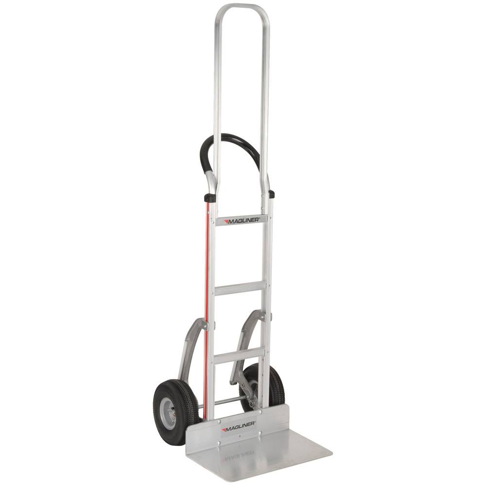Hmk119k245e 500 Lb. Straight Back Hand Truck With 10" Pneumatic Wheels, Horizontal Loop Handle, 68" Frame Extension, And Stairclimbers