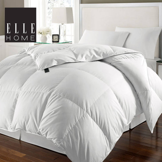 Home 240 Thread Count Solid Cover White Goose Down & Feather Comforter, White - Full/Queen White Cf63