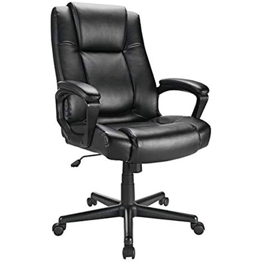 Hurston Bonded Leather High-Back Executive Chair, Black