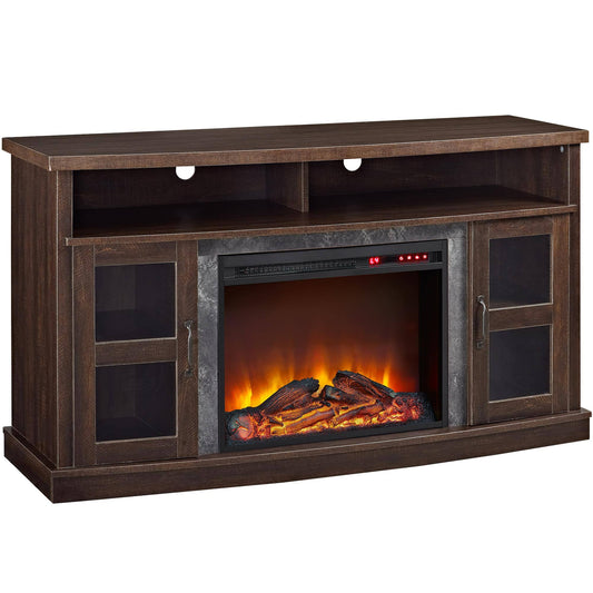 Home Barrow Creek Fireplace Console With Glass Doors For Tvs Up To 60"
