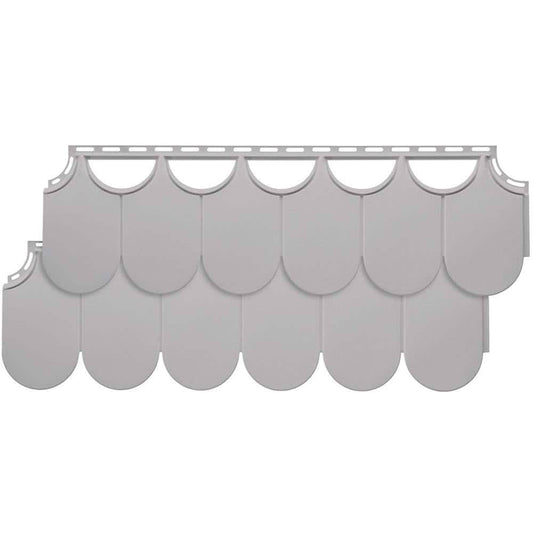 Hr Half Round (10 In. X 32 In.) Polymer Siding In Heritage Gray (22 Panels Per Box, 32.2 Sq. Ft.)