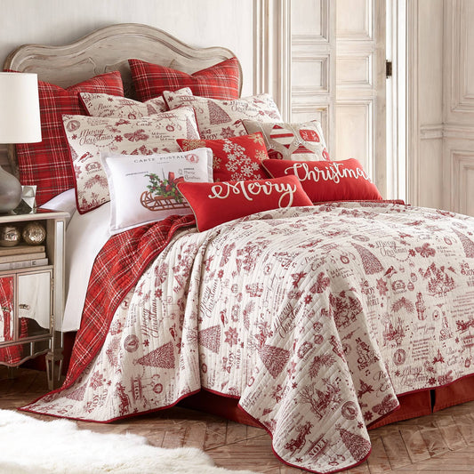 Home Yuletide Full/Queen Quilt Set - Red