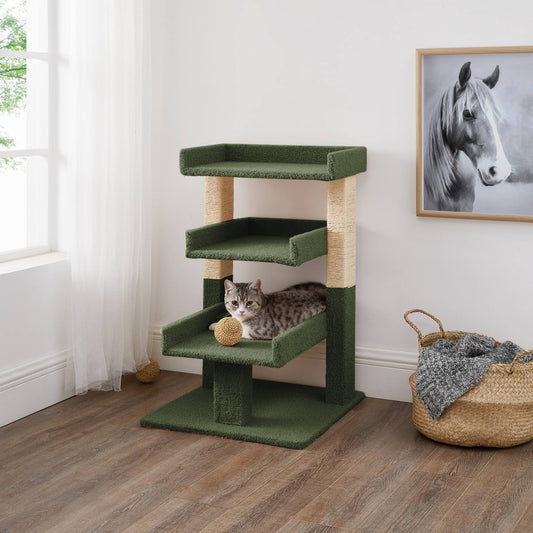 Home Nala Cat Tree For Large Cats, Cat Activity With Scratching Post, Cat Tower For Large Cats, 3level Cat Play Perch, Cat Climbing Tower, Cat