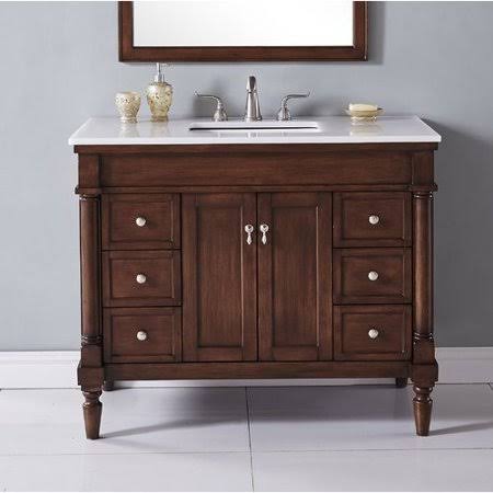 Home Co Deina 42" Single Bathroom Vanity Set Base Finish: Walnut