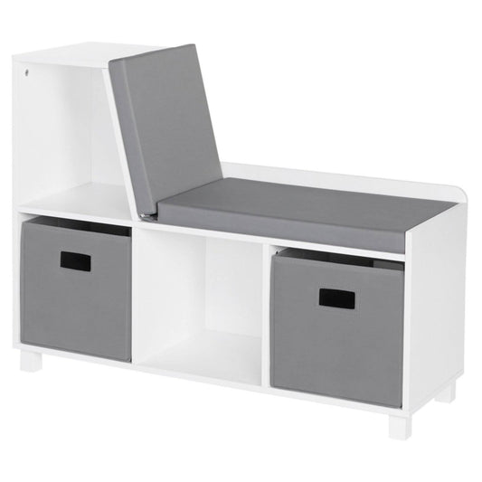 Home Book Nook Collection Kids Storage Bench With Cubbies - Gray