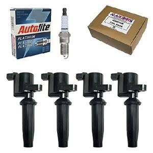 Ignition Coils 4 Autolite Ap104 Platinum Spark Plugs For Ford Mazda Mercury