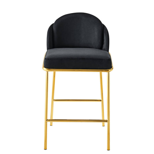 Home Anabel Velvet Counter Stool Black