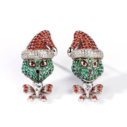 Holiday Cheermeister Dangle Earrings Christmas Monster Inspired Sterling Silver Earrings