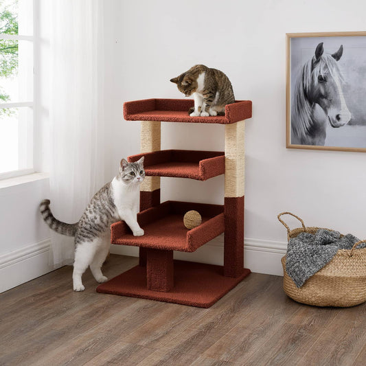 Home Nala Cat Tree For Large Cats, Cat Activity With Scratching Post, Cat Tower For Large Cats, 3 Level Cat Play Perch, Cat Climbing Tower, Cat