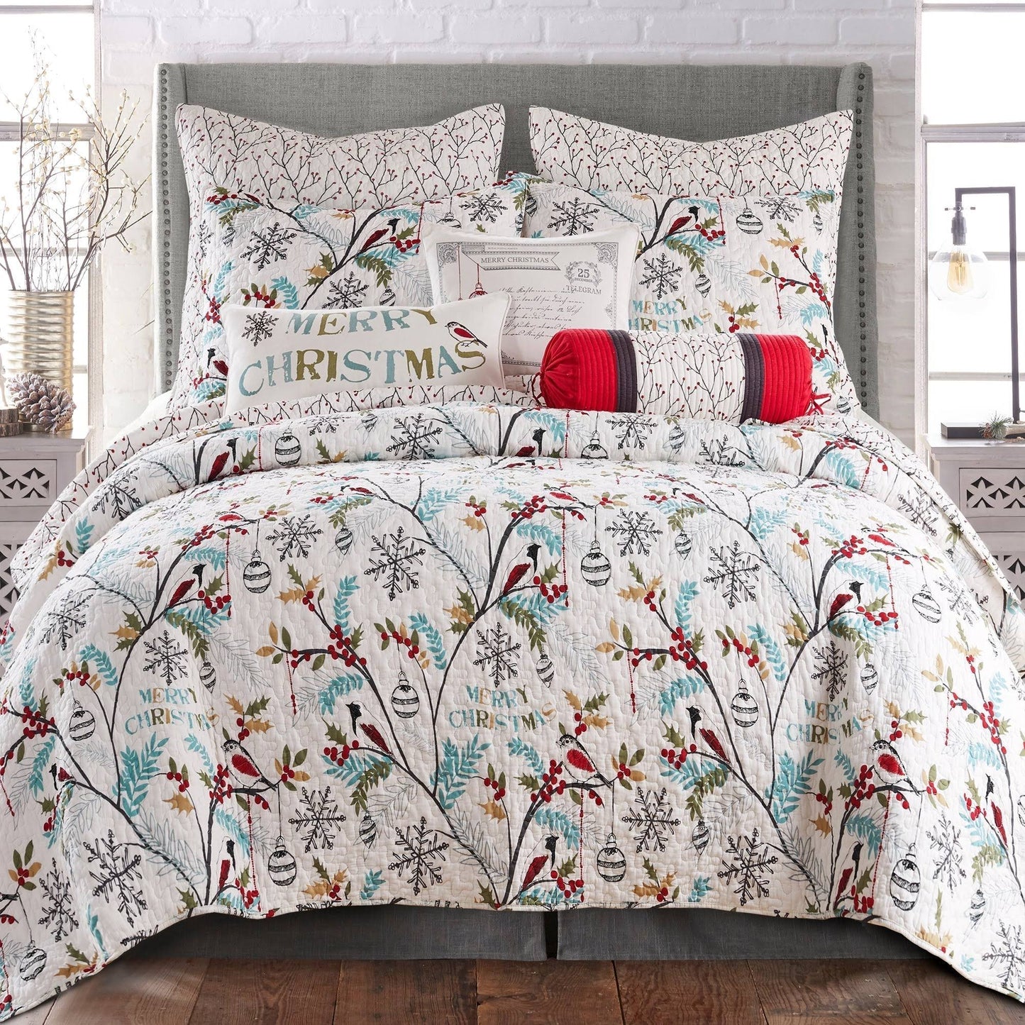 Home Holly King Quilt Set - Red