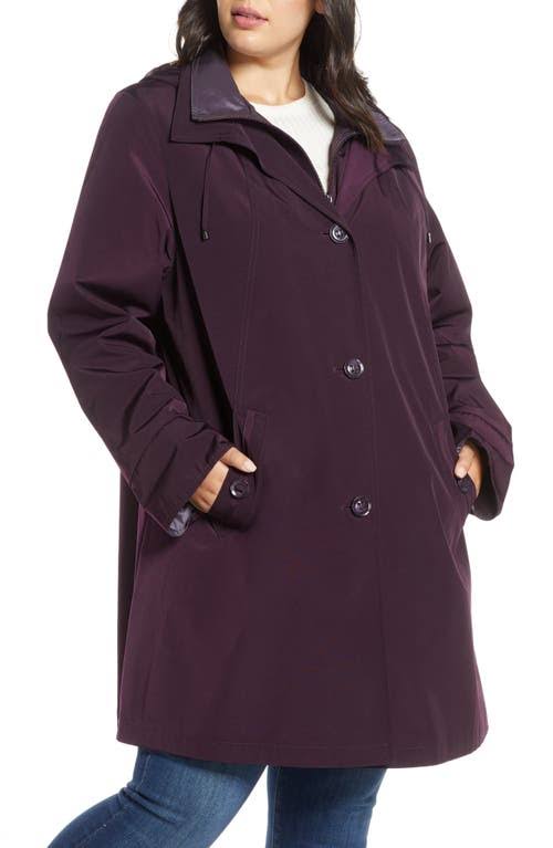 Hooded Raincoat With Liner In Black