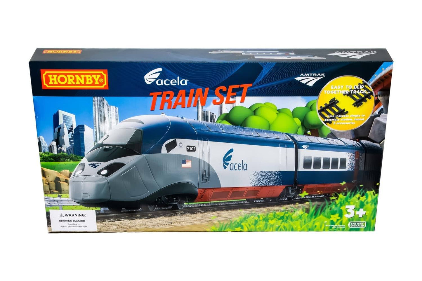 Hr1400 Acela Battery Powered Toy Train Set