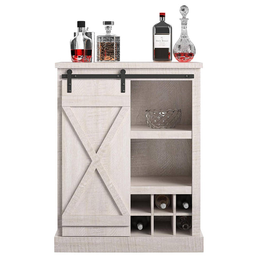 Home Bayshore Heights Rustic White Bar Cabinet