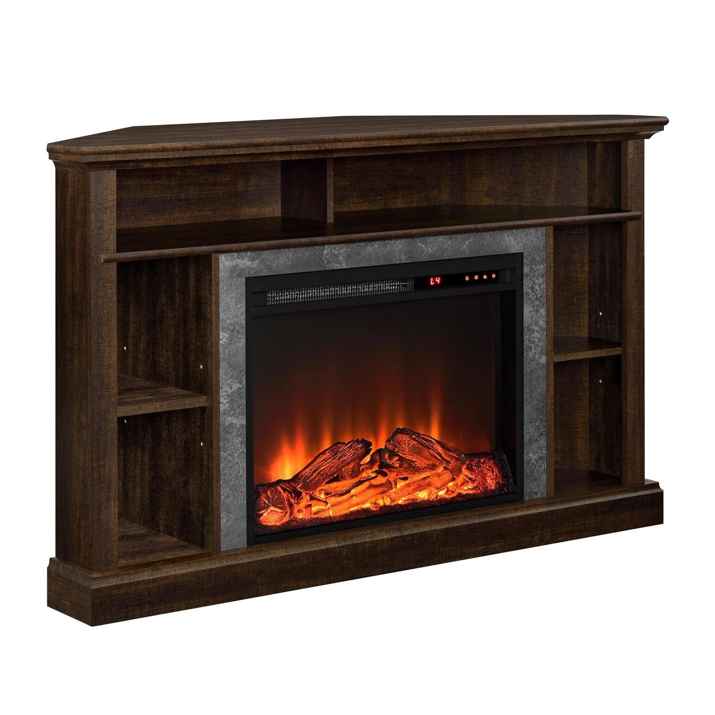 Home Overland Electric Corner Fireplace For Tvs Up To 50" Wide, Espresso