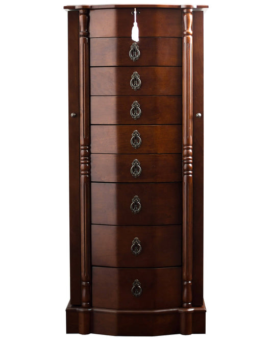 Honey Robyn Antique Walnut Jewelry Armoire, Brown