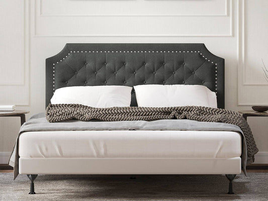 Home Full/Queen Button Tufted Upholstered Headboard | Gray