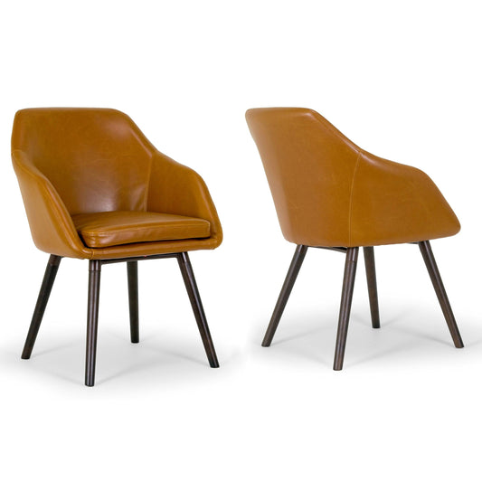 Home Adaya Arm Chair - Set Of 2 Cappuccino